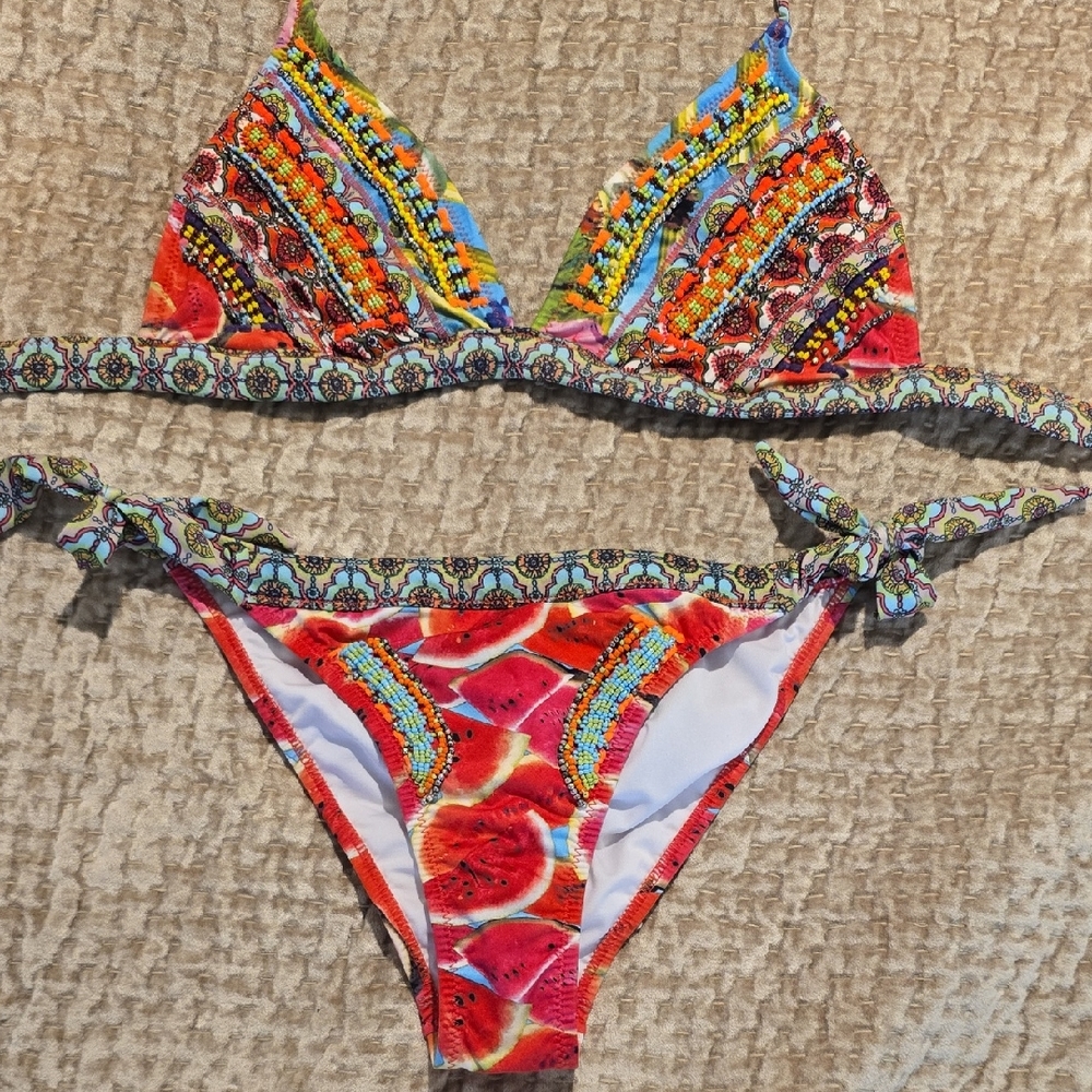 Agua Bendita Multicolor Patterned Bikini